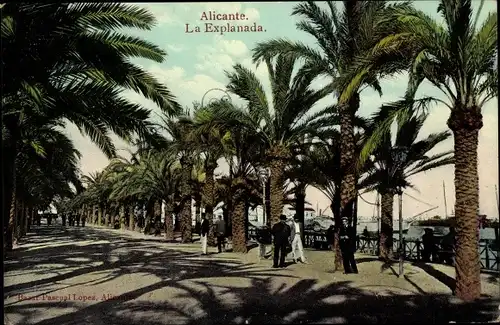 Ak Alicante Valencia Spanien, La Explanada