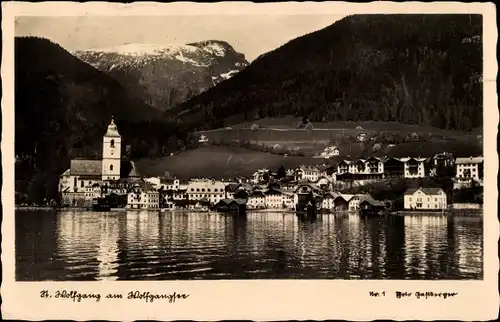 Ak St. Wolfgang im Salzkammergut Oberösterreich, Teilansicht mit Wolfgangsee