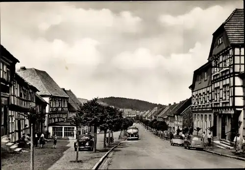 Ak Güntersberge Harzgerode am Harz, Marktstraße mit Jugendherberge und Handwerker Erholungsheim