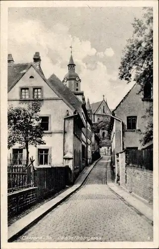 Ak Meerane in Sachsen, Blick in die alte Färbergasse