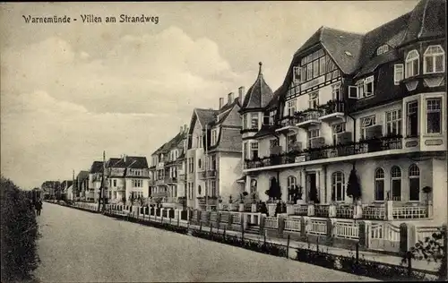 Ak Ostseebad Warnemünde Rostock, Villa am Strandweg