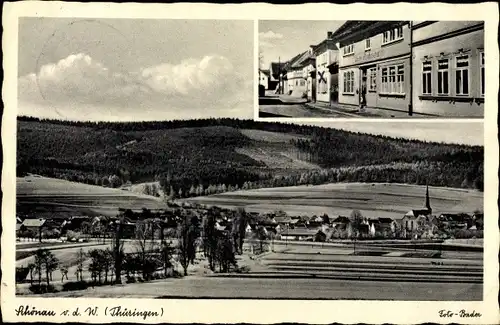 Ak Schönau vor dem Walde in Thüringen, Panorama, Maschers Gaststätten