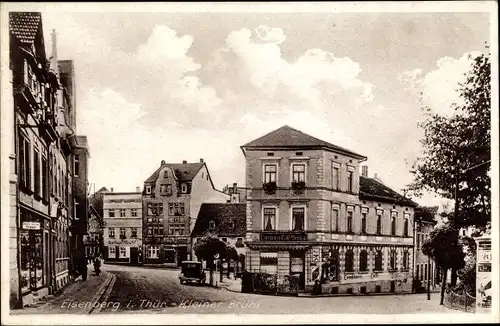 Ak Eisenberg im Saale Holzland Kreis, Kleiner Brühl, Friseur, Konditorei Café Stephan