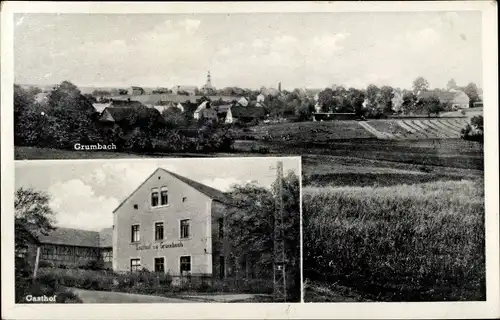 Ak Grumbach Jöhstadt im Erzgebirge Sachsen, Gesamtansicht, Gasthof