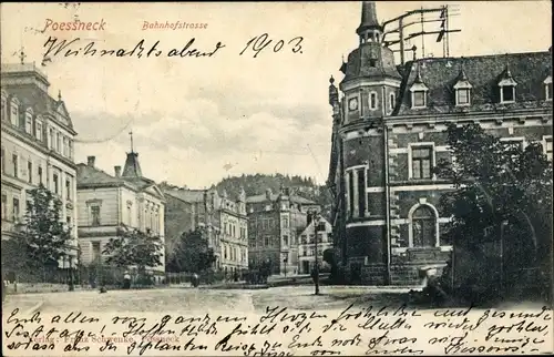Ak Pößneck in Thüringen, Bahnhofstraße
