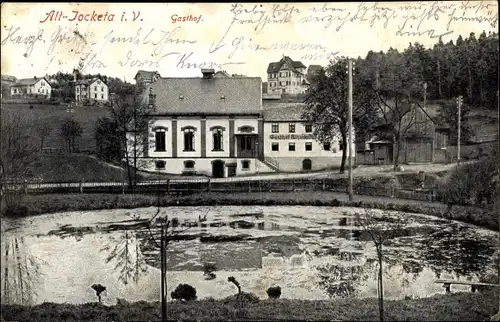 Ak Jocketa Pöhl Vogtland, Gasthof, Teich