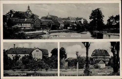 Ak Gerstungen in Thüringen, Werrapartie, Historisches Schloss, Witzleber Hof