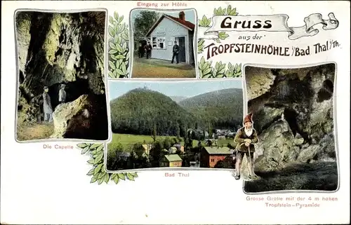 Ak Bad Thal Ruhla im Wartburgkreis Thüringen, Tropfsteinhöhle, Grotte, Zwerg, Capelle