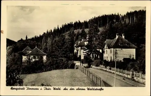 Ak Ilmenau in Thüringen, Straßenpartie An der oberen Waldstraße