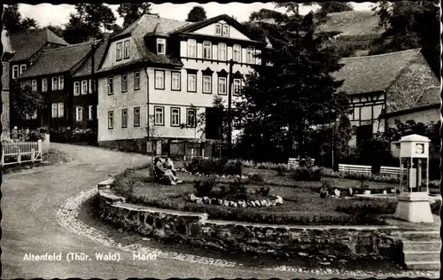 Ak Altenfeld Großbreitenbach in Thüringen, Markt
