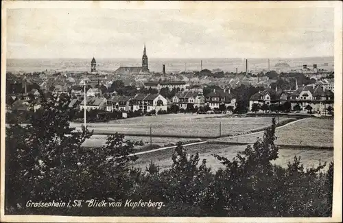 Ak Großenhain Sachsen, Blick vom Kupferberg, Panorama