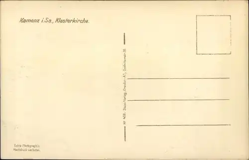 Ak Kamenz in Sachsen, Klosterkirche, Außenansicht