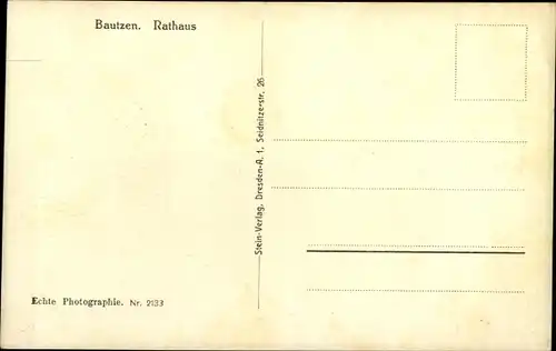 Ak Bautzen in der Oberlausitz, Rathaus, Außenansicht