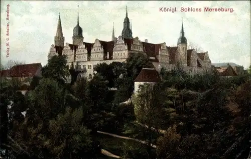 Ak Merseburg an der Saale, Blick auf das Königliche Schloss