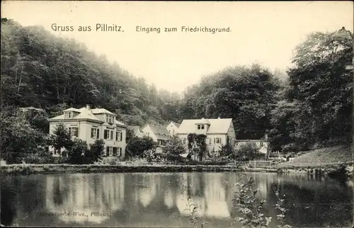 Ak Dresden Pillnitz, Eingang zum Friedrichsgrund