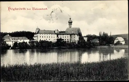 Ak Höglwörth Anger im Rupertiwinkel Oberbayern, Blick auf den Ort mit Kloster