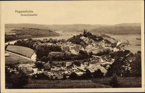 Ak Pappenheim im Altmühltal Mittelfranken, Totalansicht der Ortschaft