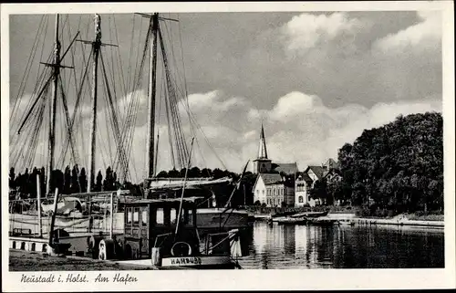 Ak Neustadt in Holstein, Hafen mit Segelbooten