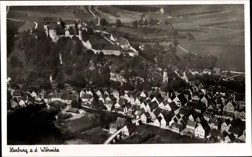 Ak Harburg an der Wörnitz Schwaben, Blick auf den Ort, Fliegeraufnahme