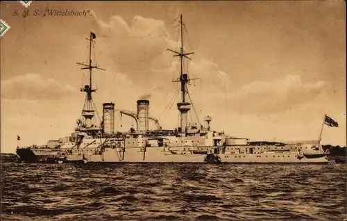 Ak Deutsches Kriegsschiff, SMS Wittelsbach, Kaiserliche Marine
