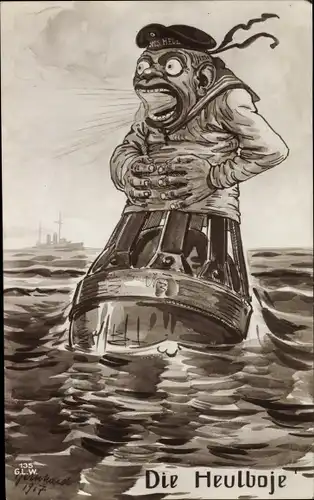 Künstler Ak Die Heulboje, deutscher Seemann, 1917