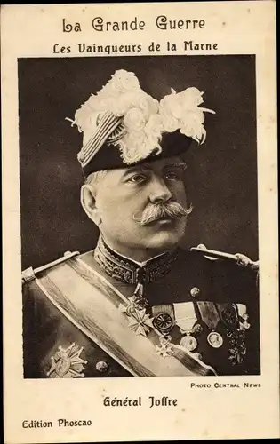 Ak Général Joffre, La Grande Guerre, Les Vainqueurs de la Marne, Portrait