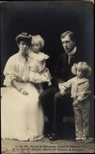 Ak König Albert I. von Belgien, Königin Elisabeth Gabriele von Belgien, Prinz Leopold, Charles