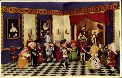 Ak Assepoester Serie, Aschenputtel, Märchen, Schloss, Tanz, Ball