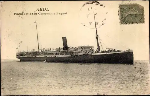 Ak Dampfer, Dampfschiff, Paquebot Abda, Compagnie de Navigation Paquet, CNP