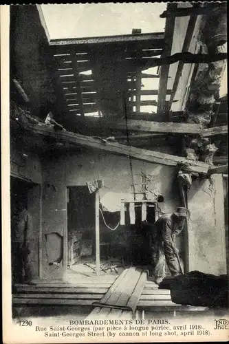 Ak Paris IX. Arrondissement Opéra, Bombardements, Rue Saint Georges, Avril 1918