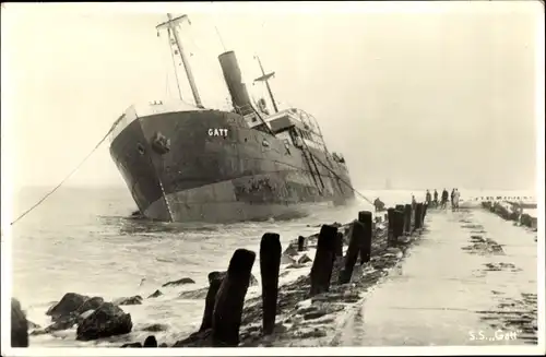 Ak Niederländisches Dampfschiff, Noors vrachtschip Gatt, 1955