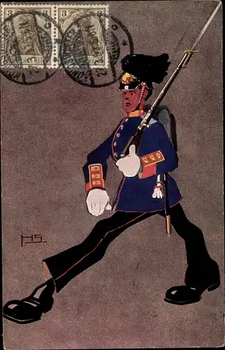 Künstler Ak Deutscher? Soldat in Uniform, Portrait, Kaiserreich-Zeit
