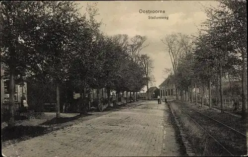Ak Oostvoorne aan Zee Südholland, Stationsweg