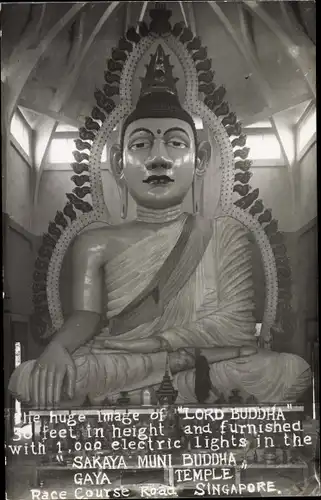 Foto Ak Singapore Singapur, Image of "Lord Buddha" in the Sakaya Muni Buddha Gaya Tiger Temple