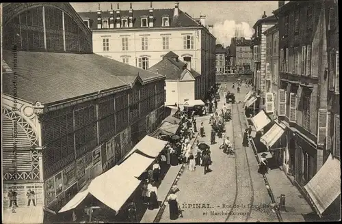 Ak Epinal Vosges, Marché Couvert, Einkaufsstraße