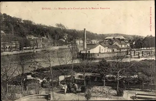 Ak Épinal Lothringen Vosges, Canal pris de la Maison Romaine, Fluss