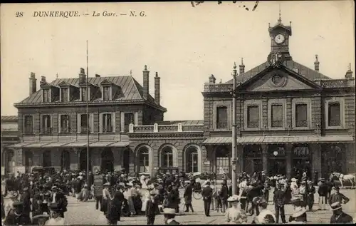 Ak Dunkerque Dünkirchen Nord, la Gare, der Bahnhof