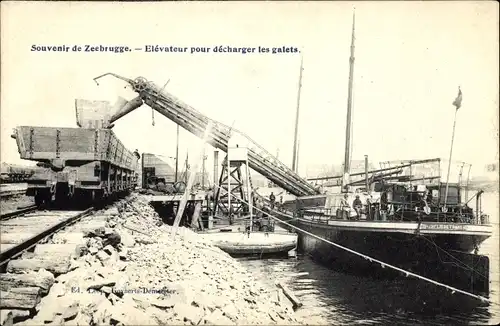 Ak Zeebrugge Westflandern, Elévateur pour décharger les gates