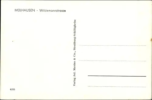 Ak Mulhouse Mülhausen Elsass Haut Rhin, Wildemannstraße, Geschäfte, Passanten