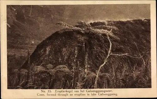 Ak Java Indonesien, Cone, formed through an eruption in lake Galoenggoeng