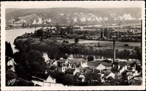 Ak Elbeuf Seine Maritime, Vue Generale, Gesamtansicht, Fluss