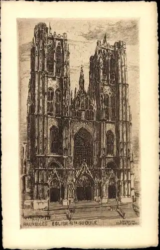 Ak Bruxelles Brüssel, Eglise Ste. Gudule, Kathedrale