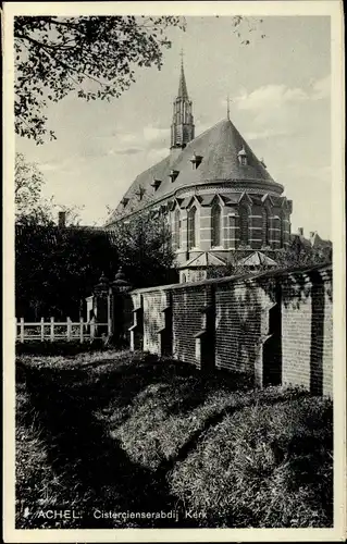 Ak Achel Limburg Flandern, Cistercienserabdij Kerk, Kirche, Außenansicht