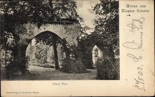 Ak Kloster Lehnin in der Mark, Blick auf das Tetzel Tor