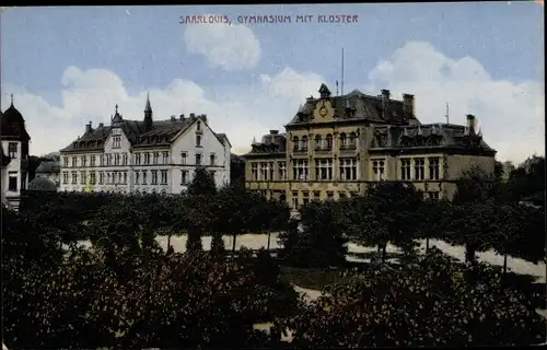 Ak Saarlouis Saarland, Gymnasium mit Kloster