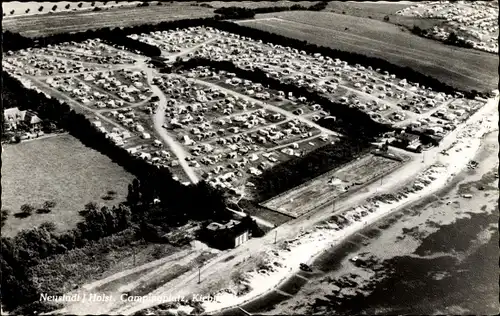 Ak Neustadt in Holstein, Campingplatz Kiebitzberg, Fliegeraufnahme