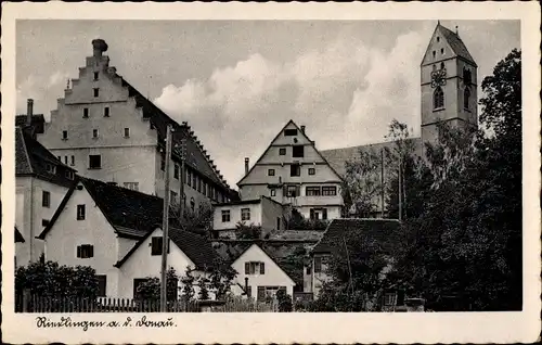 Ak Riedlingen an der Donau Württemberg, Teilansicht, Hotel Brücke