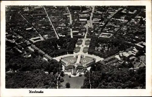 Ak Karlsruhe in Baden, Fliegeraufnahme