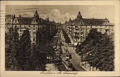 Ak Frankfurt am Main, Kaiserstraße, Straßenbahnen