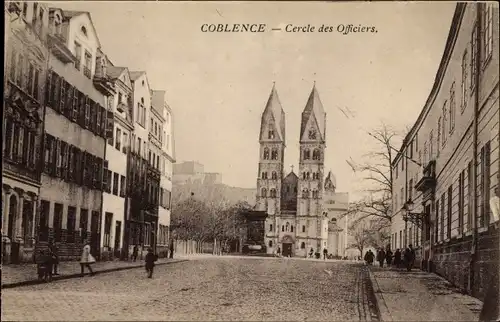 Ak Koblenz am Rhein, Coblence, Cercle des Officiers, Kirche